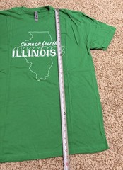 Next Level Apparel Men’s Short Sleeve Size XL Green, Come On Feel The Illinois
