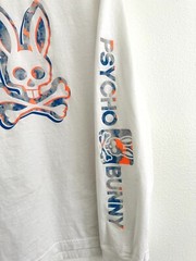 Men Psycho Bunny Meyer Long Sleeve Graphic Tee White (B6T310W1PC 100) Size 6