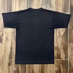VTG Spalding T-Shirt Men’s M Black Polycotton Spellout Logo Faded 90s