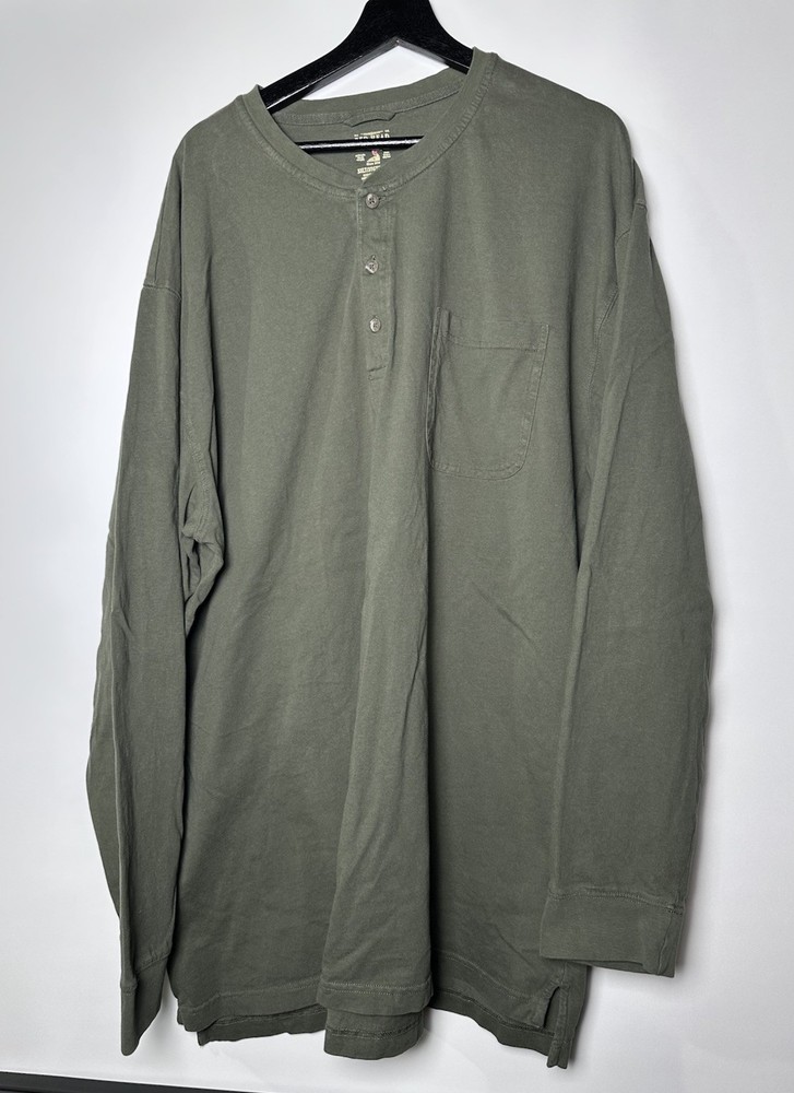 REDHEAD Long Sleeve Henley Shirt Men’s 3XLT Olive Green