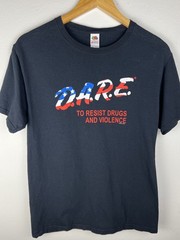 Vintage 90’s D.A.R.E Black Tee Shirt Size Small “Resist” Graphic Tee Patriotic