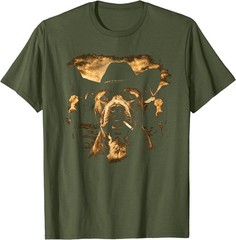 Pit Bull Western Graphic Cowboy Dog Smoking T-Shirt