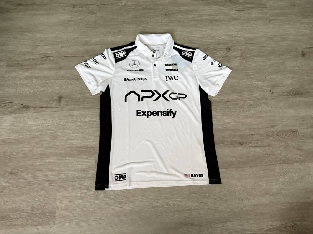 F1 Movie 2025 – APXGP White Polo Shirt Racing Replica Brad Pitt Mens Size Medium