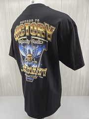 US Navy Men’s XL Black Graphic T-shirt Onward to Victory 7.62 Designs