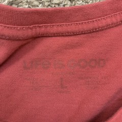 Life is Good Shirt Mens Large Red Casual Baseball Outdoors Cotton Crusher Tee