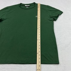 Lacoste Regular Fit T-Shirt Men L Green Pima Cotton Crew Neck Logo Lightweight