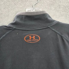 Under Armour Men Shirt Large Black Logo All Season Gear 1/4 Zip Fitted