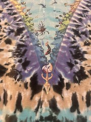 VINTAGE Liquid Blue Ocean Shirt XL Tie Dye All Over Print Nature Dolphin 1990