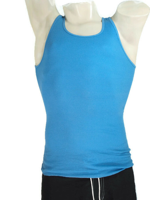 Sexy Ribbed Cotton Tank Top by Go Softwear PDS BLUE S-M-XL