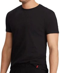 3 POLO RALPH LAUREN MENS COTTON BLACK CREW T-SHIRTS UNDERSHIRTS S M L XL XXL NWT