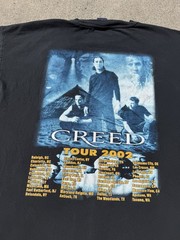 Vintage 00s 2002 Creed Rap Style Big Face Band Tour Music Promo T-Shirt Size XL