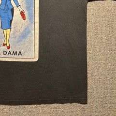 La Dama Loteria Card T Shirt Mens XL Black Graphic Tee Made in USA Cotton XL