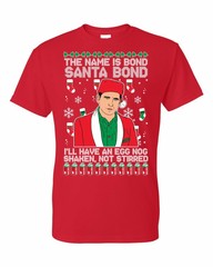 Ugly Christmas Sweater T-SHIRT | Eggnog Shaken, Not Stirred | Michael Scott Tee