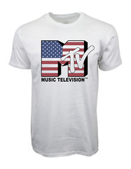 MTV MUSIC FLAG LOGO GRAPHIC T SHIRT