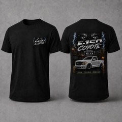 Custom F-150 Coyote 5.0 T-Shirt – Front & Back Graphic – Multiple Truck Colors