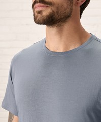 Pact Men’s Softspun Essential Crewneck Tee Small Smoke Blue Shirt Top