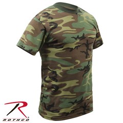 Men’s Camo Short Sleeve T-Shirt – Rothco Poly/Cotton Woodland Camo Tee
