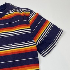 Empyre Shirt Mens Small Blue Multicolor Stripe Crewneck Cotton Blend Casual Tee