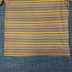 HUF Striped Knit T-Shirt Brown and Yellow Multi Stripe