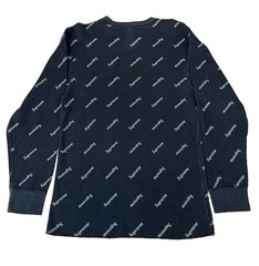 Supreme x Hanes Thermal Shirt Large Black Logo FW20 Waffle Knit Long Sleeve