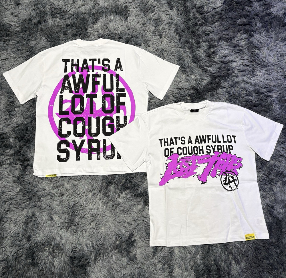 That’s a awful lot of cough syrup Men’s White Graphic Print Tee Double-Sided S