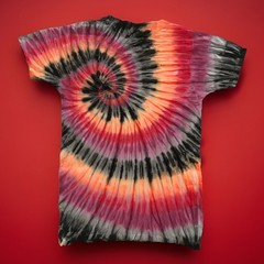 *New* 2XL – Sm Handmade Tie Dye, Red Burgundy Spiral, Crew or V-Neck