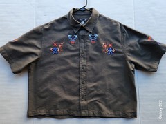 Urban Outfitters Men’s Apparel Dark Olive Woven Top Polo Shirt – Size: Medium