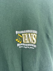 Vans Off The Wall Sounds Peace Skeleton Graphic T-Shirt Green Mens Medium