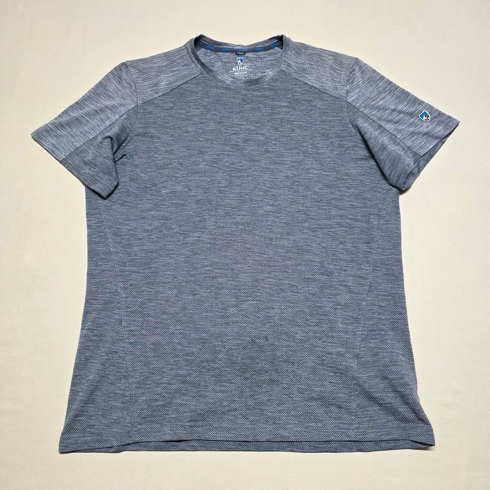 KUHL Mens Gray Textured Knit Performance Short Sleeve T-Shirt Size Medium Sports