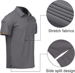 Mens Tactical Quick Dry Polo T-Shirt Combat Short Sleeve Team Work Casual Shirt