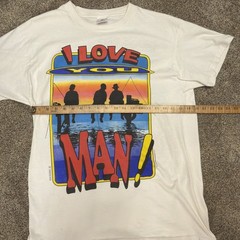 VTG 80s Bud Light I Love You Man T-Shirt Men L Single Stitch White Fishing Lake