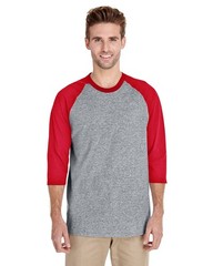 Gildan G570 Adult 100% USA Heavy Cotton Three-Quarter Raglan Sleeve T-Shirt