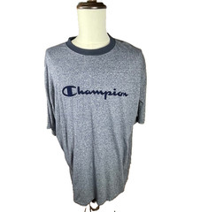 Champian Mens Shirt Two Xtra Large Appliqued Script Logo Easy Care Stretch Blue
