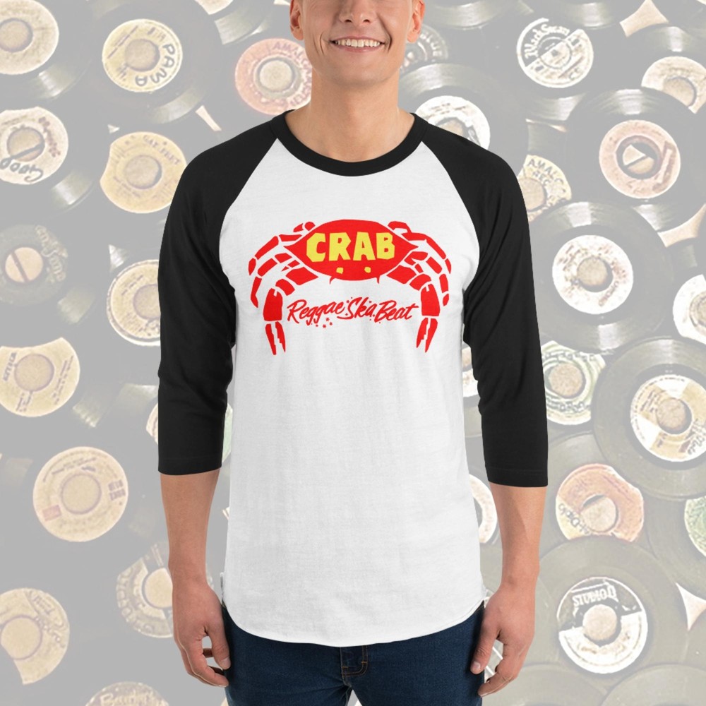 Crab Records Reggae Ska Beat 3/4 Sleeve Baseball Shirt Rocksteady Studio 1 Soul