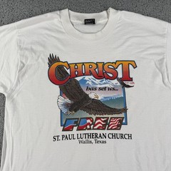 VTG Christ Has Set Us Free Shirt Mens Large St Paul Lutheran Church 90s Jesus