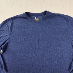 Carhartt Shirt Mens 2XL Blue K231 Long Sleeve Logo Original Fit Workwear Tee