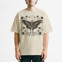 Luna Moth Galaxy Roses T-Shirt Gothic Witchy Celestial Boho Night Sky Gift Tee