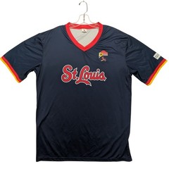 St. Louis Cardinals Shirt Mens XL Navy Blue Red Logo MLB Baseball Fan Jersey