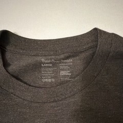 Fresh Clean Threads Men’s Gray Solid Crew Neck Long Sleeve T-Shirt, Size L