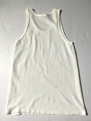 Vtg Rare 80s TOUS les CALECONS White Cotton Mesh Fishnet Tank Top sz M 4 France
