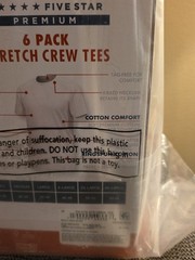 Wrangler 6 Stretch Crew Tees, Medium Size, Cotton Stretch, New