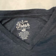 Fresh Clean Tees Black White Navy Light Blue V-Neck Short Sleeve T-Shirt XL