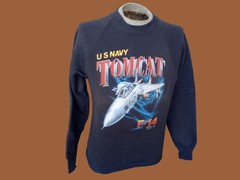 Vintage Sweatshirt U.S Navy TOMCAT F-14 Just Brass 1987 Size Medium NOS