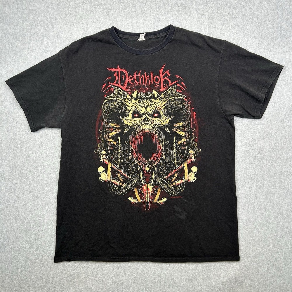 Vintage Dethklok Metalocalypse Tshirt Size Large Black World Tour Y2K