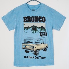 Ford Bronco T-Shirt Mens Medium Blue Graphic Built Wild Cotton Mineral Wash