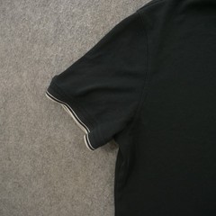 Banana Republic Shirt Mens Medium Black Henley Short Sleeve Contrasting Trim