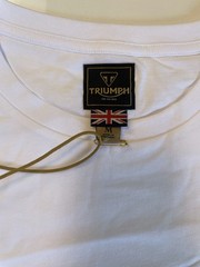 Triumph Motorcycles Burnham T Shirt Mens Medium White Soft Cotton Crew Neck