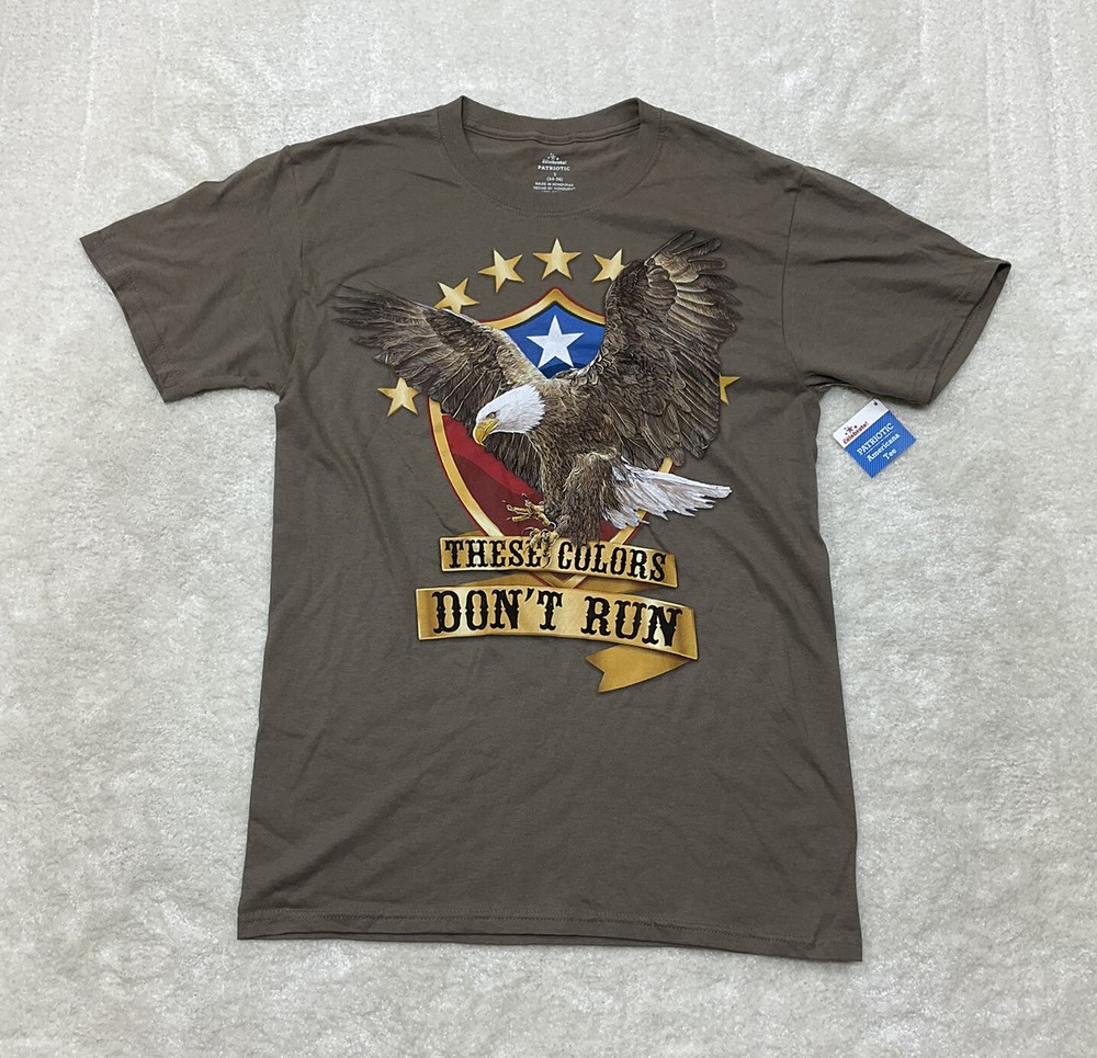Way To Celebrate Patriotic Mens Size S 34-36 These Colors Dont Run T-Shirt Brown