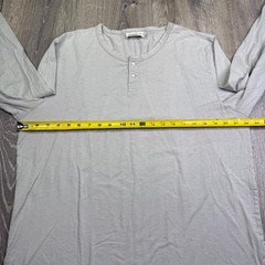 Wellen Mens Gray Henley Neck Long Sleeve 2 Button Comfy Regular T-Shirt Size XL