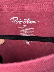 Primitive Skateboarding Men’s L Burgundy Graphic Logo Crew Neck Short Sleeve Tee